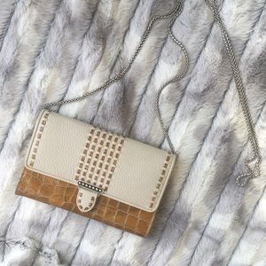 Brighton Crossbody Wallet Purse Crocodile Leather Chain Handbag